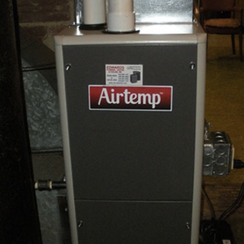 A picture of a newly installed furnace for an HVAC system