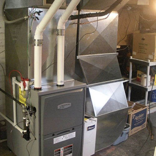 A picture of a furnace and HVAC system